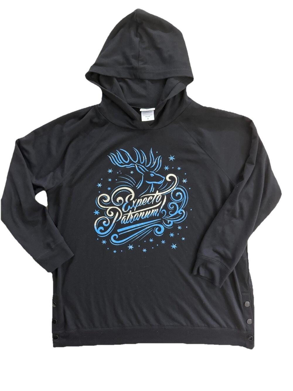 Torrid Harry Potter Hooded Pullover Snaps Expecto Patronum Size 3 3X 22 24